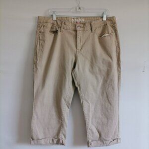 Denizen From Levi's Womens Beige Mid Rise Roll Hem Cuff Capri Jeans Size 18